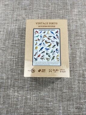 Vintage Birds Wooden Puzzle - Blue, Red, Yellow, Green